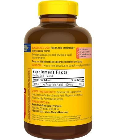 Nature Made Extra Strength Vitamin C 1000 mg - Immune Support Dietary Supplement 300 Tablets 300 Day Supply - Buy Online Worldwide - Buy Online on GoSupps.com
