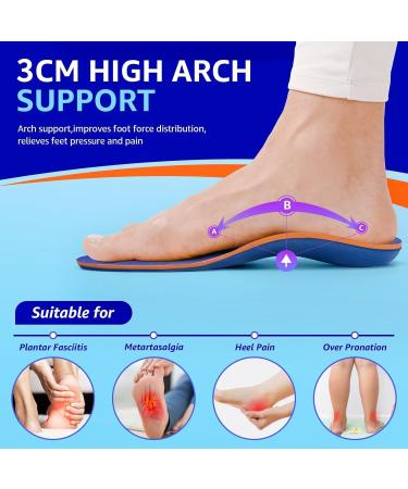 Buy Arch Support Insoles for Women | Plantar Fasciitis & Heel Pain Relief | Orthotic Inserts for All-Day Comfort | S/M 7-7.5 / W 9-9.5 - International Shipping Available - Buy Online on GoSupps.com