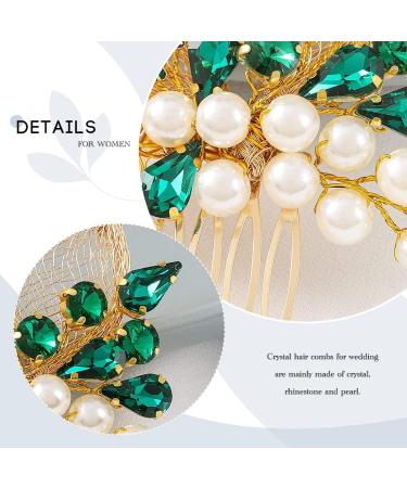 Vakkery Pearl Bride Wedding Hair Comb Gold Crystal Hair Slide Prom Hair Pieces Bridal Hair Accessories for Women and Girls - Buy Online on GoSupps.com