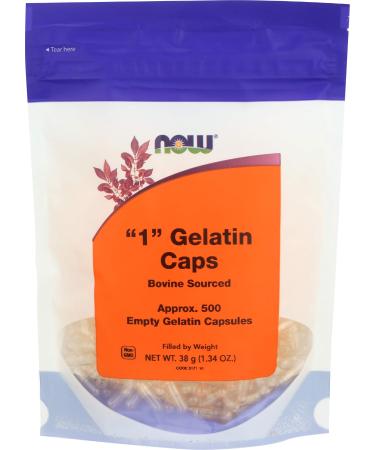 Now Foods "1" Gelatin Caps 500 Empty Capsules