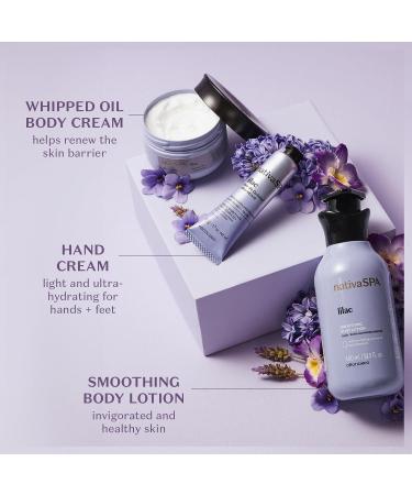 Nativa SPA Body Smoothing Lilac Bundle: Body Lotion, Whipped Body Oil & Hand Cream, with Nourishing Quinoa Oil + Bioretinol (x3) - Buy Online on GoSupps.com