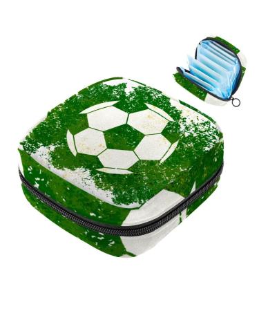 Storage bags for women's bandages art football football green sport portable menstrual pillster panty liners tampons women's bandages storage holder for women school office