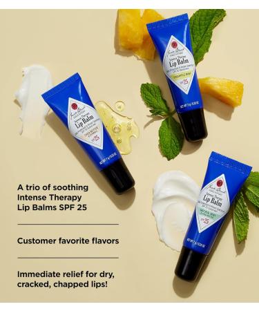 Jack Black Intense Therapy Lip Balm 0.25-Oz. SPF 25 Sun Protection Lip Moisturizer Hydrating Lip Balm with SPF Lip Sunscreen Variety Pack Trio 0.25 Ounce (Pack of 3) - Buy Online on GoSupps.com