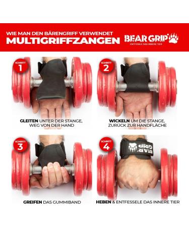 BEAR GRIP Heavy Duty Weight Lifting Straps & Hooks | Multi-Grip High Quality Rubber Small - International Shipping Available - Buy Online on GoSupps.com