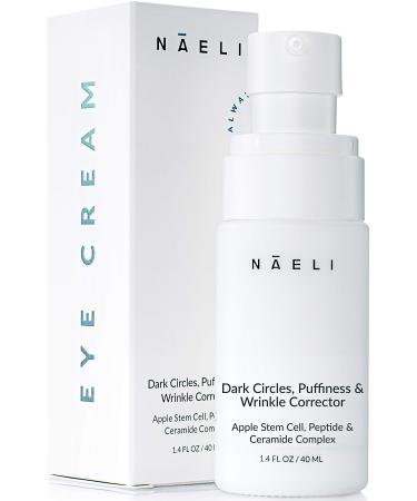 Eye Cream for Dark Circles, Puffiness & Wrinkles with Anti Aging Apple Stem Cell & Peptide Complex - Reduces Fine Lines, Diminishes Bags & Restores Under Eye, 1.4 oz