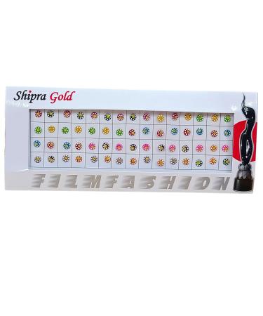 Multi-Color Glittered Kumkum Bindi for Women | Stone Studded Sticker Bindis & Tikka | Perfect Small Bindis for Every Occasion - Buy Online on GoSupps.com