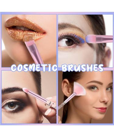 WLLHYF 7 Pack Makeup Brush Set Stylish Glitter Cosmetics Brushes Kit Professional Blending Brush with Crystal Sequins Handle for Eye Shadow Eyeliner Foundation Powder Concealer Blush Lip Women (Pink) - Buy Online on GoSupps.com