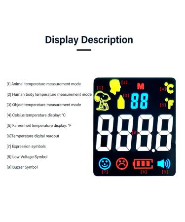 Non Contact Digital Pet Thermometer Infrared Fast and Accurate Pet Temperature Detection with Easy to Read LCD Display Dog Temperature Monitor Animal Thermometer for Pet Cats Dog - Buy Online on GoSupps.com
