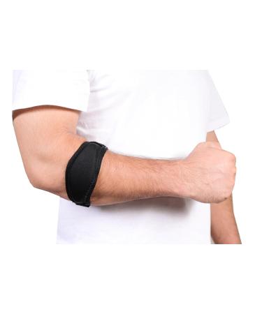 Tennis Elbow Support Brace with Compression Pad for Pain Relief | Ideal for Golfer's & Tennis Elbow | Epicondylitis Clasp & Weather Resistant (Single Piece - Buy Online on GoSupps.com