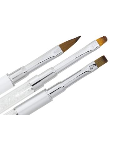 Premium Design Gel Acrylic Brush Set Nail Design Fine Hair Brush Set - Pack of 3