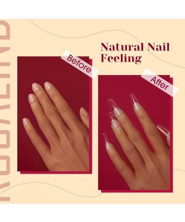 Rosalind Ballerina Nail Tips - 504pcs Clear Gel Fake Nails Full Cover 12 Sizes Long Coffin Shape for Women - Soft Acrylic Nail Art Accessories - Buy Online on GoSupps.com
