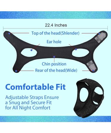 Chin Straps for Snoring - Effective Anti Snoring Devices - Adjustable Anti Snoring Devices - Soft and Breathable Anti-Snoring Chin Strap for Men and Women to Stop Snoring - Buy Online on GoSupps.com