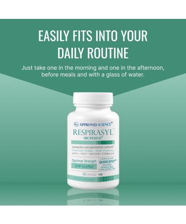 Approved Science Respirasyl - Lung and Respiratory Support - with Quercefit, Vitamins A,C,D, BioPerine - 3 Month Supply - Made in The USA - Buy Online on GoSupps.com