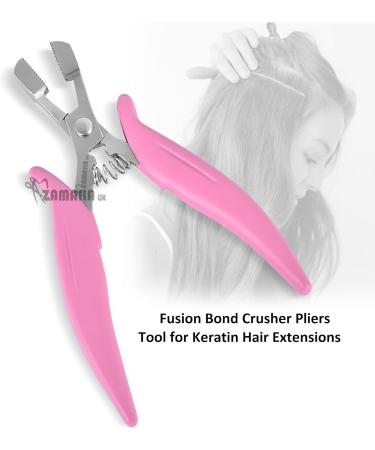 ZAMAHA UK Stainless Steel Professional Hair Extension Pliers Tool for Removing Micro Rings and Crushing Fusion Bond - Anti-rust with Non-slip Grip - Pink 15 cm - Buy Online on GoSupps.com