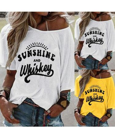 Shop Ppanguding Women's Rainbow Off Shoulder T-Shirt Summer Mode Short Sleeve Graphic Blouse - Sunshine Pattern Top - Buy Online on GoSupps.com