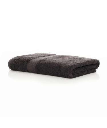 OCM 100% Cotton Oversized Bath Sheet | Black | Supersoft 30" x 60" Bathroom Towel | for House, Dorm, Apartment, Spa, Gym and More