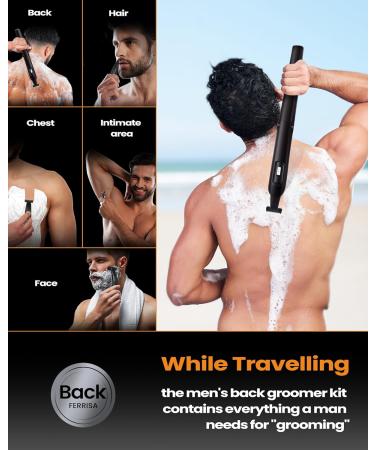NUBACK 5-in-1 Back Shaver for Men | Electric Body Hair Trimmer with Long Handle | Rechargeable & Travel-Friendly Self-Service Shaver - Buy Online on GoSupps.com