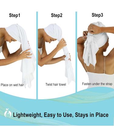 RePear 29 Ultimate T-Shirt Hair Towel 29 x 45 in - Absorbent, Promotes Healthy Hair, No Damage or Frizz - Premium Combed Cotton Wrap for Straight, Wavy, Curly Hair - Made in USA (White) - Buy Online on GoSupps.com