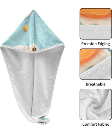 Fresh Fried Egg Hair Towel 2 Pack | Super Absorbent Quick Dry Hair Turbans for Women & Girls - Buy Online on GoSupps.com
