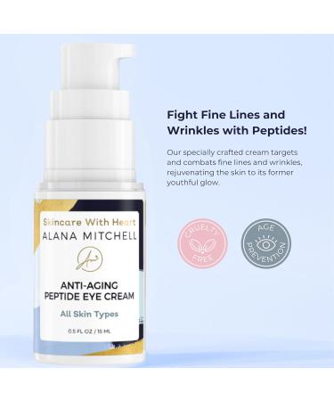 Anti-Aging Peptide Under Eye Cream | Hydrated & Firm Skin | Reduces Dark Circles & Puffiness | Crows Feet & Fine Lines Treatment (0.5 oz - Buy Online on GoSupps.com