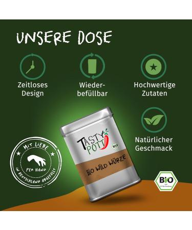 Jeske Sports Supplies Tasty Pott Organic wild herbs spice mix wild herbs herbs aromatic goulash wild meat wild spice mix spices spice jar 100 g - Buy Online on GoSupps.com