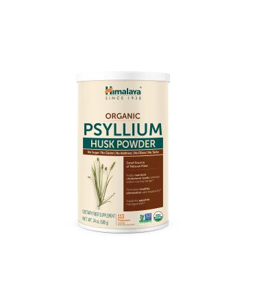 Himalaya Organic Psyllium Husk Powder for Daily Fiber and Cholesterol Support, 24 oz, 113 Teaspoons Supply
