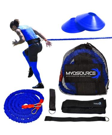 Acceleration Speed Cord Bungee Multi-Sport Resistance Training Kit - Improve Strength Power Agility Vertical Jumping Sprint Speed 3 Waist Belt Sizes (S M L) Available - Kinetic Bands Small (31 inch waist and under)