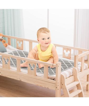 Grey Portable Foldable Nappy Changing Mat | Unisex Travel Diapering Sheet | Absorbent Cotton Bed Pad (60x35cm) - Buy Online on GoSupps.com