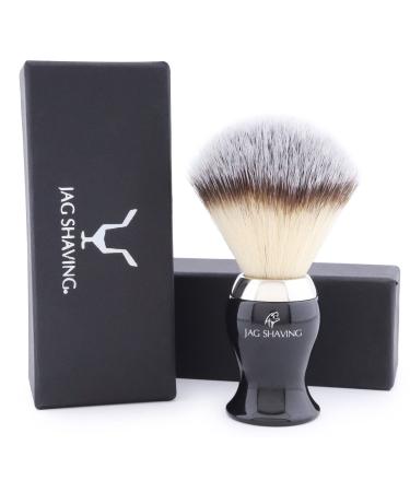 Jag Shaving Men's Shaving Brush Synthetic Silvertip Ergonomic Design Black