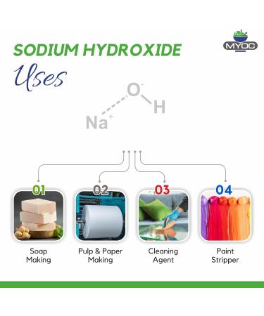MYOC Sodium Hydroxide flakes 3.53oz (100gm) Sodium Hydroxide for soap Making Cosmetics Make up Beauty and Personal Care Products. 100 gm - Buy Online on GoSupps.com