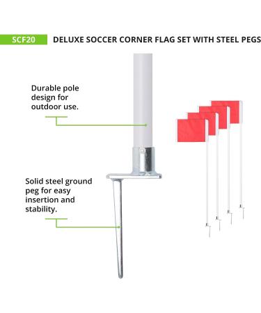 Champion Sports Soccer Corner Flag Set with Steel Peg - High-Quality Set for Soccer Field Marking - Buy Online on GoSupps.com