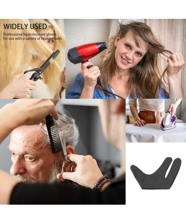 wiroouia Heat Resistant Gloves for Hair Styling Hair Dye Safe Curling Wand Gloves | Professional 3 Finger Design Mittens Protection Reusable Elastic for Hair Dryers left hand - Buy Online on GoSupps.com