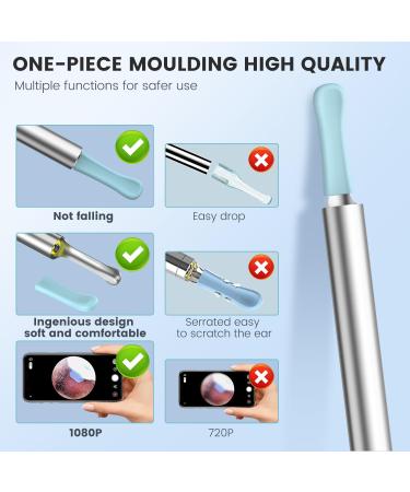 1080P HD Wireless Ear Otoscope with Camera, LED Lights, 8 Pcs Ear Set - Ear Wax Removal Tool for iPhone, iPad, Android - Black - Buy Online on GoSupps.com