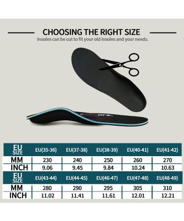 DACAT Orthopedic Shoe Inserts for Heel Spur Relief - Men's & Women's Insoles for Flat Feet & Plantar Fasciitis - EU Size 35-36 - Black - Buy Online on GoSupps.com