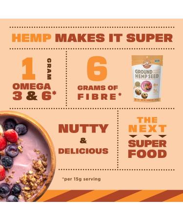 Manitoba Harvest Ground Hemp Seed 227 g 6g of Fibre per 15 g Serving Non-GMO Project Verified Vegan Keto Paleo 1 g Omega 3 & 6 per 15 g serving- Blend in smoothies oatmeal use in baking 8-Pack - Buy Online on GoSupps.com