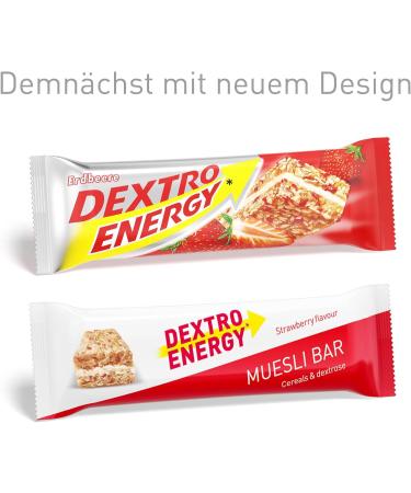 Dextro Energy Muesliriegel Strawberry 25x35g - Quick Carbohydrate Snack Alternative to Chocolate Bar - Delicious & Convenient Energy Boost - Buy Online on GoSupps.com