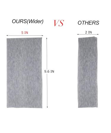 Yeshan Pack of 12 Wide 5 Inch Wicking Athletic Bandana Headbands - Candy Colors - Stretchy Head wrap for Sports and Fashion - Buy Online on GoSupps.com