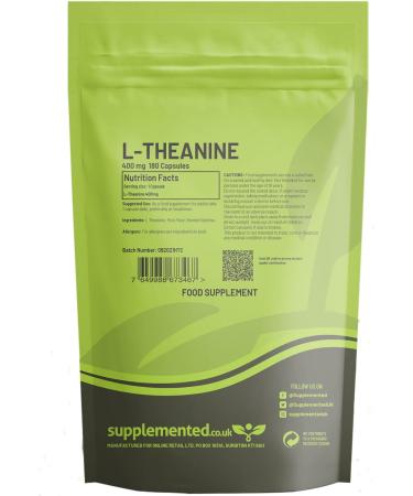 Supplemented.co.uk L-Theanine 400mg - High Strength Nootropic - 180 Capsules - Buy Online on GoSupps.com