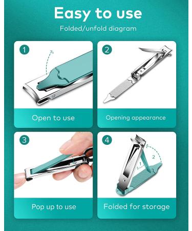 Foldable Portable Stainless Steel Nail Clipper with Nail File - Mr-3000 - Buy Online on GoSupps.com