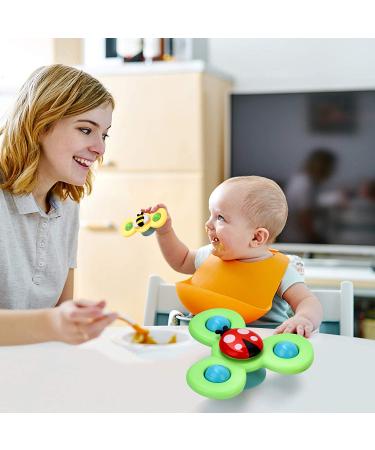 Suction Toys for Baby: 3PC Bath Toys with Rotation Suction Cup for Dining Table, Bathing, Traveling - Buy Online on GoSupps.com