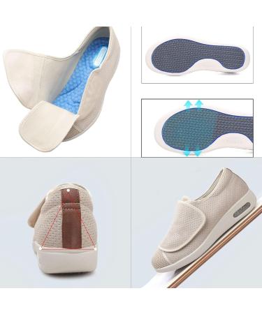 Diabetic Slippers Women Men Wide Width Adjustable Closure Memory Foam Sole Elderly Edema Shoes 13.5 Blue - Buy Online on GoSupps.com