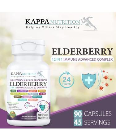 Immune Advanced Complex 12-in-1 with Quercetin, Elderberry, Zinc, Vitamin D3 - 60 Capsules - Buy Online on GoSupps.com