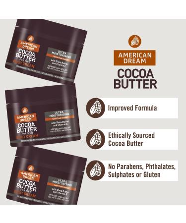 American Dream Cocoa Butter body cream for men ultramoisturizing body butter with a sporty fresh scent - Buy Online on GoSupps.com