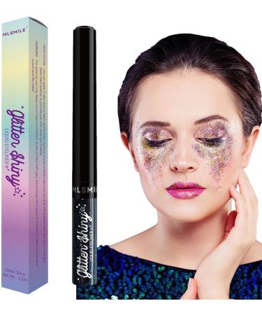 Shimmer Glitter Eyeshadow - Pearl Liquid Eyeliner Neon Rainbow Eyeliner | Portable Sparkling & Shimmer Eyes Makeup Glitter Gel Eyeshadow Liquid for Women and Girls Cle-ca 12 - Buy Online on GoSupps.com