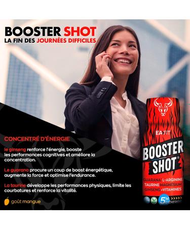EAFIT BOOSTER SHOT | Pr sentoir de 20 Shot de 60 ml | 5h d' nergie Imm diate | Sans Sucre - Saveur Mangue - Certifi VEGAN | Marque Fran aise - Certifi Anti-dopage BOOSTER SHOT - Mangue - Lot de 20 - Buy Online on GoSupps.com