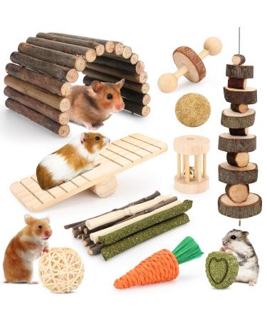 Hewing Toys Small Pet Wooden Toys Hamster Set Little Pet Molar Set