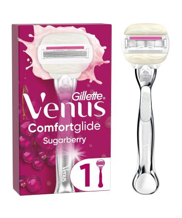 Gillette Venus Comfortglide Sugarberry Razor Women Women's Razor + 1 Razor Blade with 5-Layer Blade Women's Gift