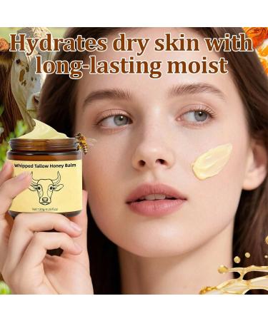 Qodwnep Beef Tallow for Skin Whipped Honey Balm Grass Fed Beef Tallow Natural Hydrating Cream for Face and Body Deeply Hydration & Nourishment Relief for Dry and Sensitive Skin - Buy Online on GoSupps.com