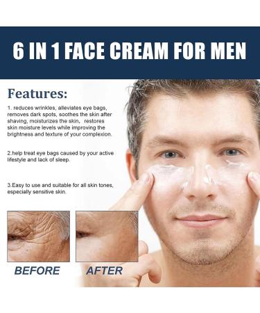 Men's 6-in-1 Face Cream for Anti-Aging, Wrinkles & Dark Spots - 2pcs Set | Moisturizer & Eye Bags Treatment - Buy Online on GoSupps.com
