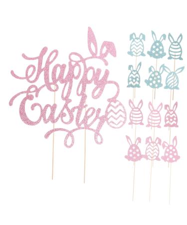 1 Set Easter Decoration Easter Cupcake Toppers Bunny Food Party Cupcake Toppers Easter Bunny Cupcake Toppers Bunny Ear Cake Decoration Party Cake Decor Cake Pick Paper Dessert